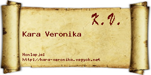 Kara Veronika névjegykártya